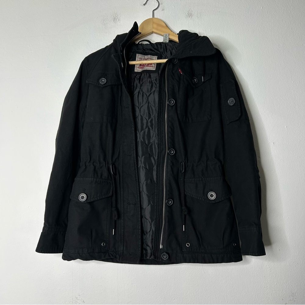 Levi's Hooded Military Utility Jacket Black